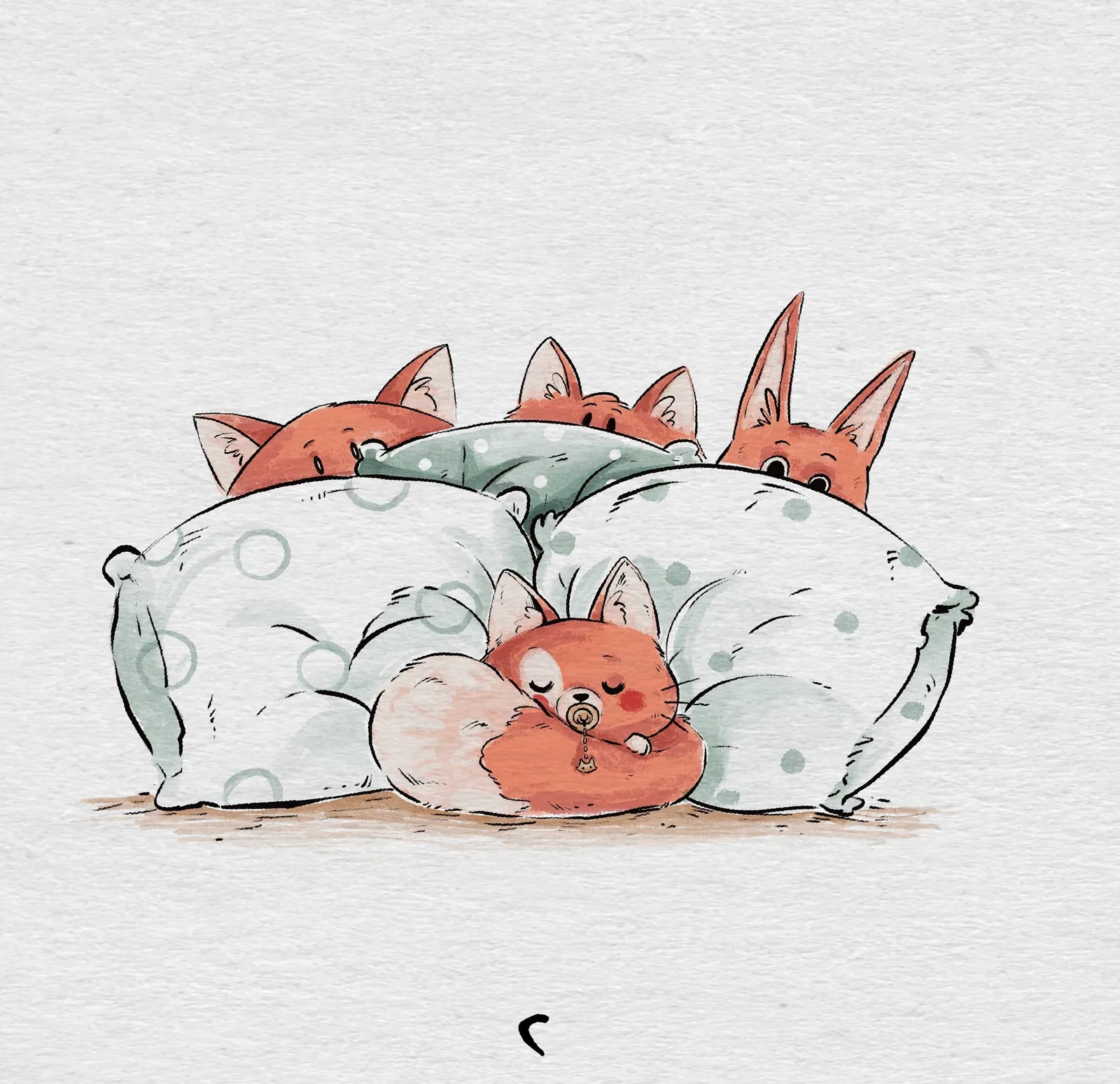 Four smart foxes, image 1
