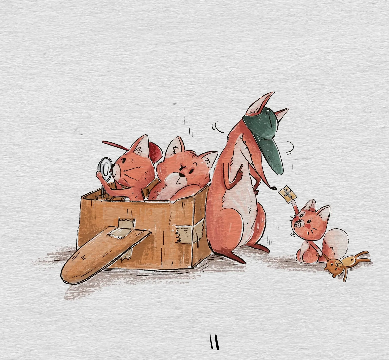 Four smart foxes, image 3